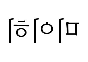 KPOP NiziU(니지유、ニジュー) 미이히 (未光) 応援ボード・うちわ　韓国語/ハングル文字型紙 左右反転