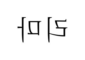 KPOP NiziU(니지유、ニジュー) 리마 (里茉) 応援ボード・うちわ　韓国語/ハングル文字型紙 左右反転