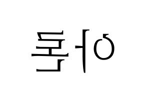 KPOP NU'EST(뉴이스트、ニューイースト) 아론 (アロン) 応援ボード・うちわ　韓国語/ハングル文字型紙 左右反転