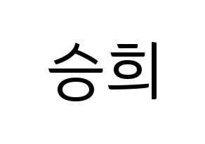 KPOP OH MY GIRL(오마이걸、オーマイガール) 승희 (スンヒ) コンサート用　応援ボード・うちわ　韓国語/ハングル文字型紙 通常