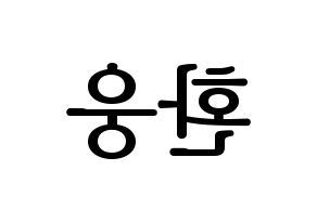 KPOP ONEUS(원어스、ワナス) 환웅 (ファヌン) プリント用応援ボード型紙、うちわ型紙　韓国語/ハングル文字型紙 左右反転