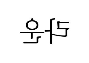 KPOP ONF(온앤오프、オンエンオフ) 라운 (ラウン) 応援ボード・うちわ　韓国語/ハングル文字型紙 左右反転