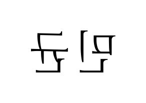 KPOP ONF(온앤오프、オンエンオフ) MK (エムケイ) 応援ボード・うちわ　韓国語/ハングル文字型紙 左右反転