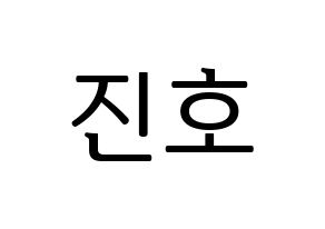KPOP PENTAGON(펜타곤、ペンタゴン) 진호 (ジノ) プリント用応援ボード型紙、うちわ型紙　韓国語/ハングル文字型紙 通常