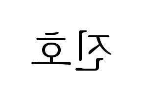 KPOP PENTAGON(펜타곤、ペンタゴン) 진호 (ジノ) 応援ボード・うちわ　韓国語/ハングル文字型紙 左右反転