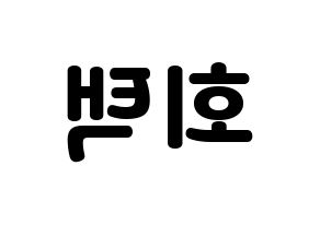KPOP PENTAGON(펜타곤、ペンタゴン) 후이 (フイ) 応援ボード・うちわ　韓国語/ハングル文字型紙 左右反転