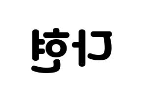 KPOP RCPC(로켓펀치、ロケットパンチ) 다현 (ダヒョン) 応援ボード・うちわ　韓国語/ハングル文字型紙 左右反転