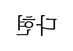 KPOP RCPC(로켓펀치、ロケットパンチ) 다현 (ダヒョン) 応援ボード・うちわ　韓国語/ハングル文字型紙 左右反転