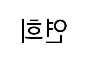 KPOP RCPC(로켓펀치、ロケットパンチ) 연희 (ヨ二) コンサート用　応援ボード・うちわ　韓国語/ハングル文字型紙 左右反転