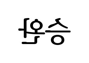 KPOP Red Velvet(레드벨벳、レッド・ベルベット) 웬디 (ウェンディ) プリント用応援ボード型紙、うちわ型紙　韓国語/ハングル文字型紙 左右反転