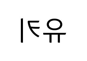 KPOP SATURDAY(새러데이、サタデー) 유키 (ユキ) コンサート用　応援ボード・うちわ　韓国語/ハングル文字型紙 左右反転