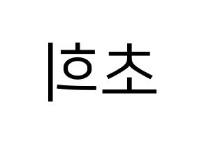 KPOP SATURDAY(새러데이、サタデー) 초희 (チョヒ) プリント用応援ボード型紙、うちわ型紙　韓国語/ハングル文字型紙 左右反転