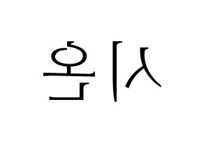 KPOP SATURDAY(새러데이、サタデー) 시온 (シオン) 応援ボード・うちわ　韓国語/ハングル文字型紙 左右反転