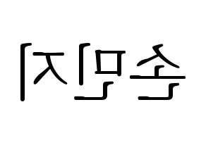 KPOP SATURDAY(새러데이、サタデー) 아연 (アヨン) 応援ボード・うちわ　韓国語/ハングル文字型紙 左右反転