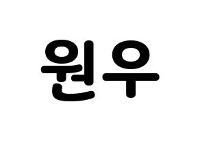 KPOP SEVENTEEN(세븐틴、セブンティーン) 원우 (ウォヌ) 応援ボード・うちわ　韓国語/ハングル文字型紙 通常
