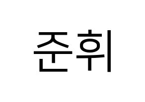 KPOP SEVENTEEN(세븐틴、セブンティーン) 준 (ジュン) プリント用応援ボード型紙、うちわ型紙　韓国語/ハングル文字型紙 通常