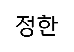 KPOP SEVENTEEN(세븐틴、セブンティーン) 정한 (ジョンハン) プリント用応援ボード型紙、うちわ型紙　韓国語/ハングル文字型紙 通常