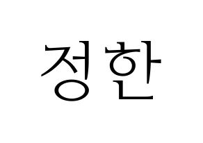 KPOP SEVENTEEN(세븐틴、セブンティーン) 정한 (ジョンハン) 応援ボード・うちわ　韓国語/ハングル文字型紙 通常