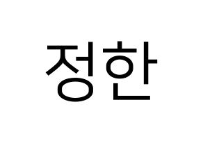 KPOP SEVENTEEN(세븐틴、セブンティーン) 정한 (ジョンハン) プリント用応援ボード型紙、うちわ型紙　韓国語/ハングル文字型紙 通常
