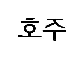 KPOP SF9(에스에프나인、エスエフナイン) 주호 (ジュホ) プリント用応援ボード型紙、うちわ型紙　韓国語/ハングル文字型紙 左右反転
