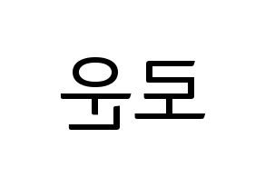 KPOP SF9(에스에프나인、エスエフナイン) 로운 (ロウン) コンサート用　応援ボード・うちわ　韓国語/ハングル文字型紙 左右反転