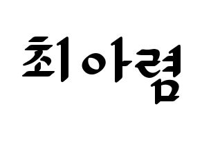 KPOP SHA SHA(샤샤、シャシャ) 아렴 (アリョム) 応援ボード ハングル 型紙  通常