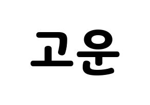 KPOP SHA SHA(샤샤、シャシャ) 고운 (コウン) 応援ボード・うちわ　韓国語/ハングル文字型紙 通常