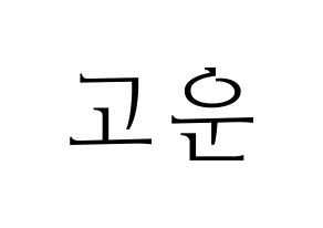 KPOP SHA SHA(샤샤、シャシャ) 고운 (コウン) 応援ボード・うちわ　韓国語/ハングル文字型紙 通常