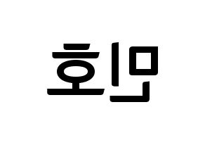 KPOP SHINee(샤이니、シャイニー) 민호 (ミンホ) k-pop アイドル名前 ファンサボード 型紙 左右反転