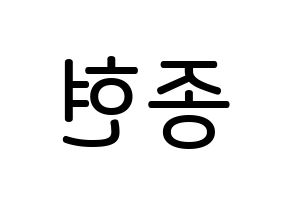 KPOP SHINee(샤이니、シャイニー) 종현 (キム・ジョンヒョン, ジョンヒョン) 無料サイン会用、イベント会用応援ボード型紙 左右反転