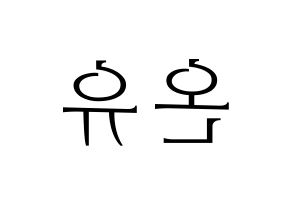 KPOP SHINee(샤이니、シャイニー) 온유 (オンユ) 応援ボード・うちわ　韓国語/ハングル文字型紙 左右反転