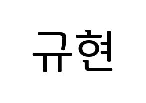 KPOP Super Junior-M(슈퍼주니어-M、スーパージュニア-M) 규현 (キュヒョン) プリント用応援ボード型紙、うちわ型紙　韓国語/ハングル文字型紙 通常