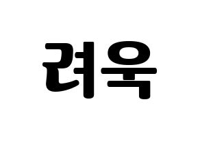 KPOP Super Junior-M(슈퍼주니어-M、スーパージュニア-M) 려욱 (リョウク) コンサート用　応援ボード・うちわ　韓国語/ハングル文字型紙 通常