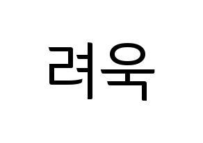 KPOP Super Junior-M(슈퍼주니어-M、スーパージュニア-M) 려욱 (リョウク) コンサート用　応援ボード・うちわ　韓国語/ハングル文字型紙 通常