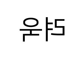 KPOP Super Junior-M(슈퍼주니어-M、スーパージュニア-M) 려욱 (リョウク) プリント用応援ボード型紙、うちわ型紙　韓国語/ハングル文字型紙 左右反転