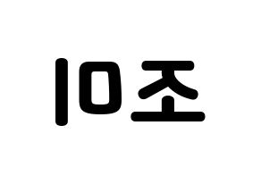 KPOP Super Junior-M(슈퍼주니어-M、スーパージュニア-M) 조미 (チョウミ) 応援ボード・うちわ　韓国語/ハングル文字型紙 左右反転