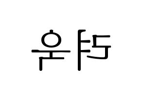 KPOP Super Junior(슈퍼주니어、スーパージュニア) 려욱 (リョウク) 応援ボード・うちわ　韓国語/ハングル文字型紙 左右反転