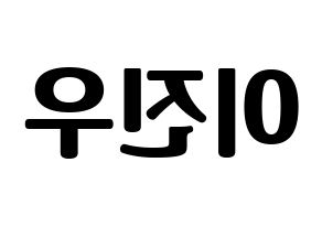 KPOP TEEN TEEN(틴틴、ティーンティーン) 이진우 (イ・ジヌ) コンサート用　応援ボード・うちわ　韓国語/ハングル文字型紙 左右反転