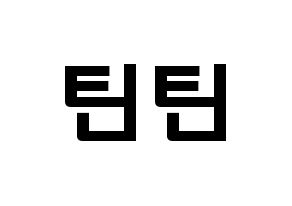 KPOP歌手 TEEN TEEN(틴틴、ティーンティーン) 応援ボード型紙、うちわ型紙　韓国語/ハングル文字 通常
