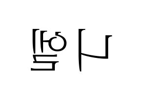 KPOP TEEN TOP(틴탑、ティーントップ) 니엘 (ニエル) 応援ボード・うちわ　韓国語/ハングル文字型紙 左右反転