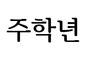 KPOP THE BOYZ(더보이즈、ザ・ボーイズ) 주학년 (チュハンニョン) プリント用応援ボード型紙、うちわ型紙　韓国語/ハングル文字型紙 通常