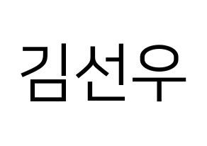 KPOP THE BOYZ(더보이즈、ザ・ボーイズ) 선우 (ソヌ) プリント用応援ボード型紙、うちわ型紙　韓国語/ハングル文字型紙 通常