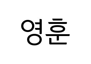 KPOP THE BOYZ(더보이즈、ザ・ボーイズ) 영훈 (ヨンフン) コンサート用　応援ボード・うちわ　韓国語/ハングル文字型紙 通常