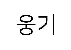 KPOP TOO(티오오、ティーオーオー) 웅기 (ウンギ) プリント用応援ボード型紙、うちわ型紙　韓国語/ハングル文字型紙 通常