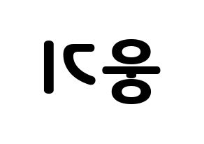 KPOP TOO(티오오、ティーオーオー) 웅기 (ウンギ) 応援ボード・うちわ　韓国語/ハングル文字型紙 左右反転