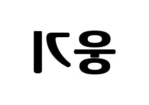 KPOP TOO(티오오、ティーオーオー) 웅기 (ウンギ) コンサート用　応援ボード・うちわ　韓国語/ハングル文字型紙 左右反転