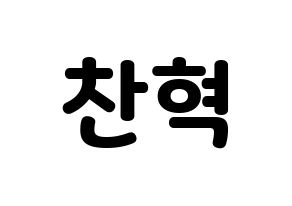 KPOP TOO(티오오、ティーオーオー) 찬 (チャン) 応援ボード・うちわ　韓国語/ハングル文字型紙 通常