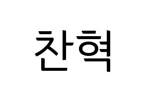 KPOP TOO(티오오、ティーオーオー) 찬 (チャン) コンサート用　応援ボード・うちわ　韓国語/ハングル文字型紙 通常