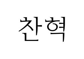 KPOP TOO(티오오、ティーオーオー) 찬 (チャン) 応援ボード・うちわ　韓国語/ハングル文字型紙 通常