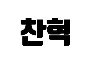 KPOP TOO(티오오、ティーオーオー) 찬 (チャン) コンサート用　応援ボード・うちわ　韓国語/ハングル文字型紙 通常
